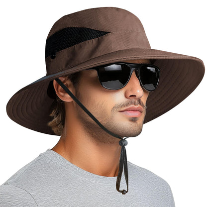 PFFY Sun Hats for Men Women Wide Brim Bucket Hat UPF 50+ Outdoor Beach Hiking Fishing Hat
