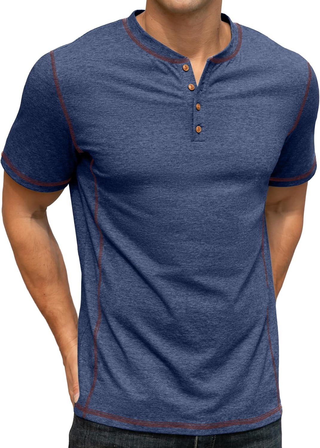 Sailwind Mens Henley Shirts Casual Lightweight Summer T-Shirt Cotton Maverick Short Sleeve
