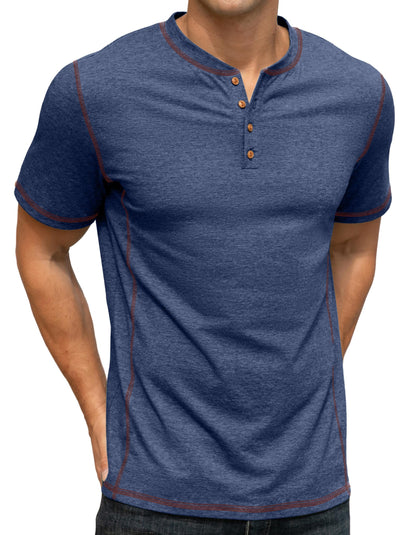Sailwind Mens Henley Shirts Casual Lightweight Summer T-Shirt Cotton Maverick Short Sleeve