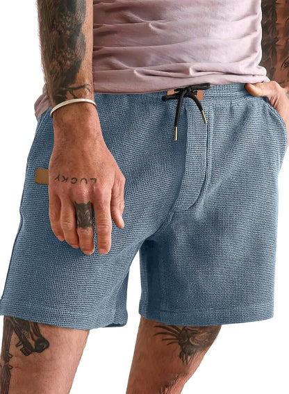JMIERR Men's Casual 5"/ 7" Shorts Waffle Elastic Waist Drawstring Workout Running Jogging Beach Sweat Shorts with Pockets