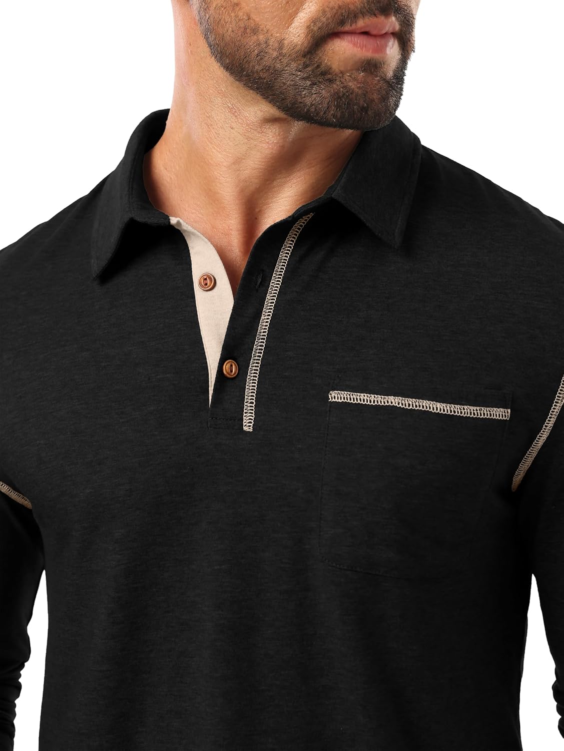 Sailwind Mens Long Sleeve Polo Shirts Cotton Fashion Casual Classic Collared Golf Shirts