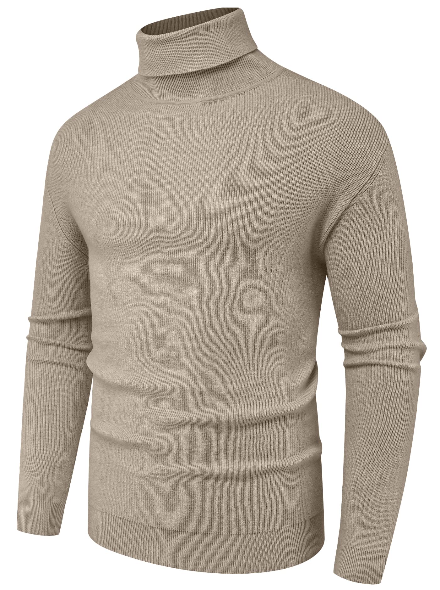 Sailwind Men's Ribbed Knitted Wool Casual Pullover Turtleneck Sweater