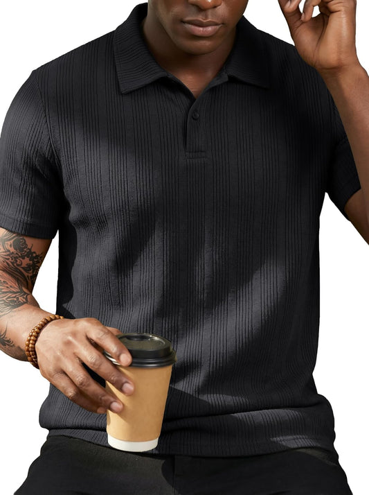 Sailwind Mens Short Sleeve Knit Polo Shirts Lightweight Casual Collared Polo Shirts for Men Stretchy Golf Polo T Shirts