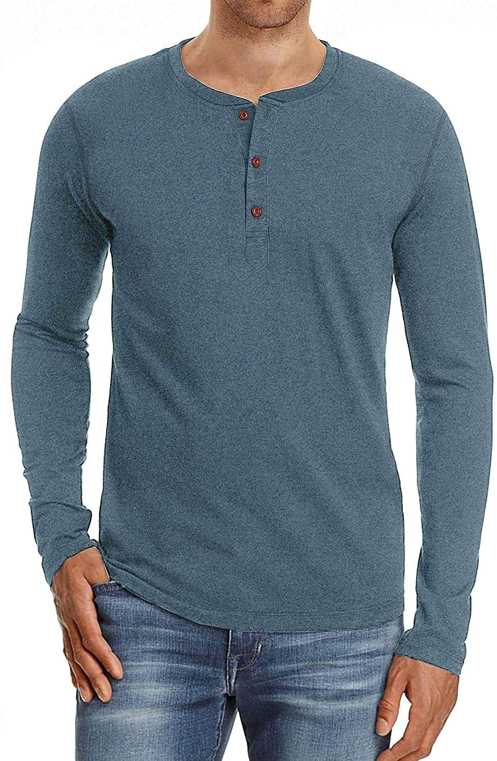Sailwind Mens Henley Long Sleeve T-Shirt Cotton Casual Shirt
