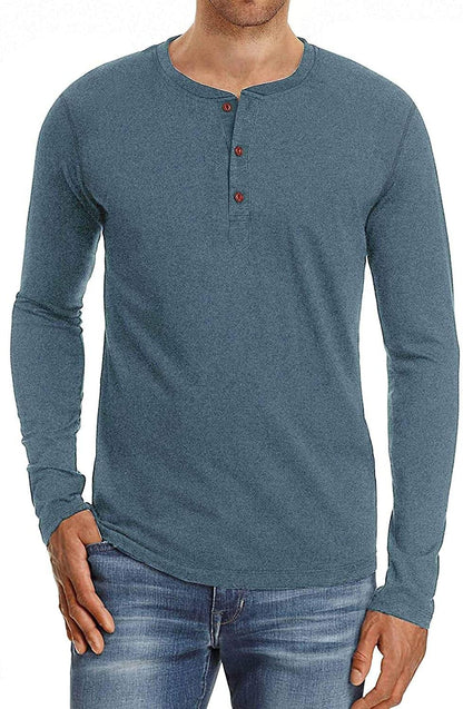 Sailwind Mens Henley Long Sleeve T-Shirt Cotton Casual Shirt