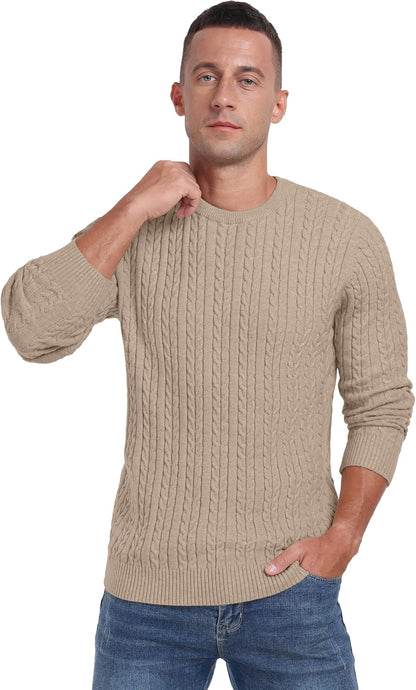 Sailwind Men's Crewneck Pullover Sweater Lightweight Casual Twist Knitted Sweaters