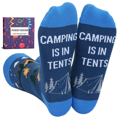 YEXIPO Funny Socks for Men Women I'D Rather Be Outdoor Activities Novelty Gifts For Hunting Golfing Camping Skiing Gaming
