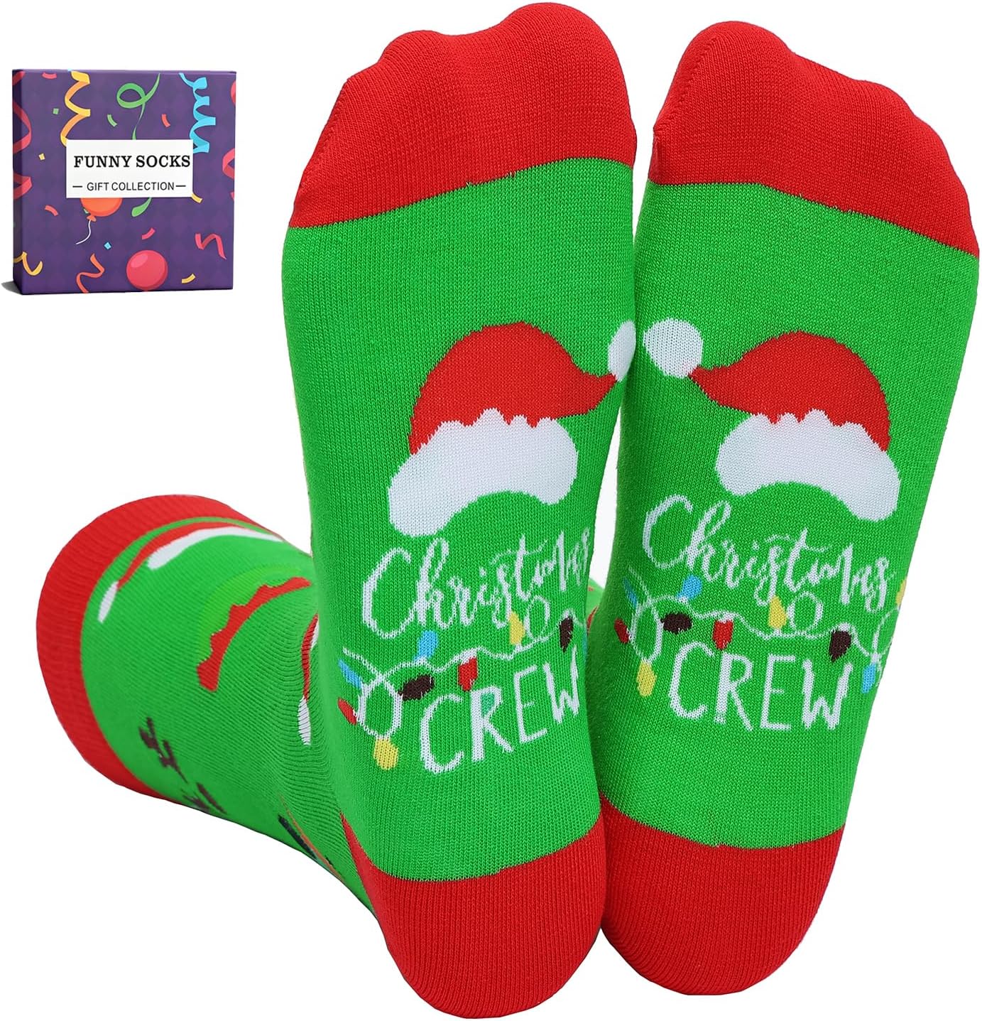 YEXIPO Funny Christmas Socks For Men Women Crew Socks Unisex Novelty Socks