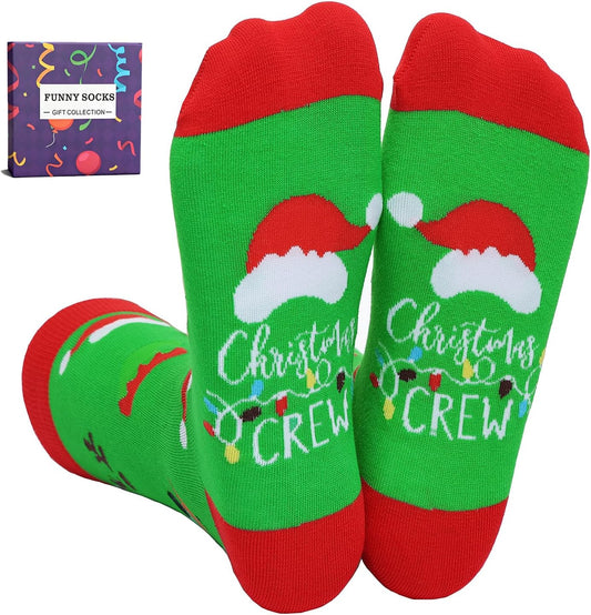 YEXIPO Funny Christmas Socks For Men Women Crew Socks Unisex Novelty Socks