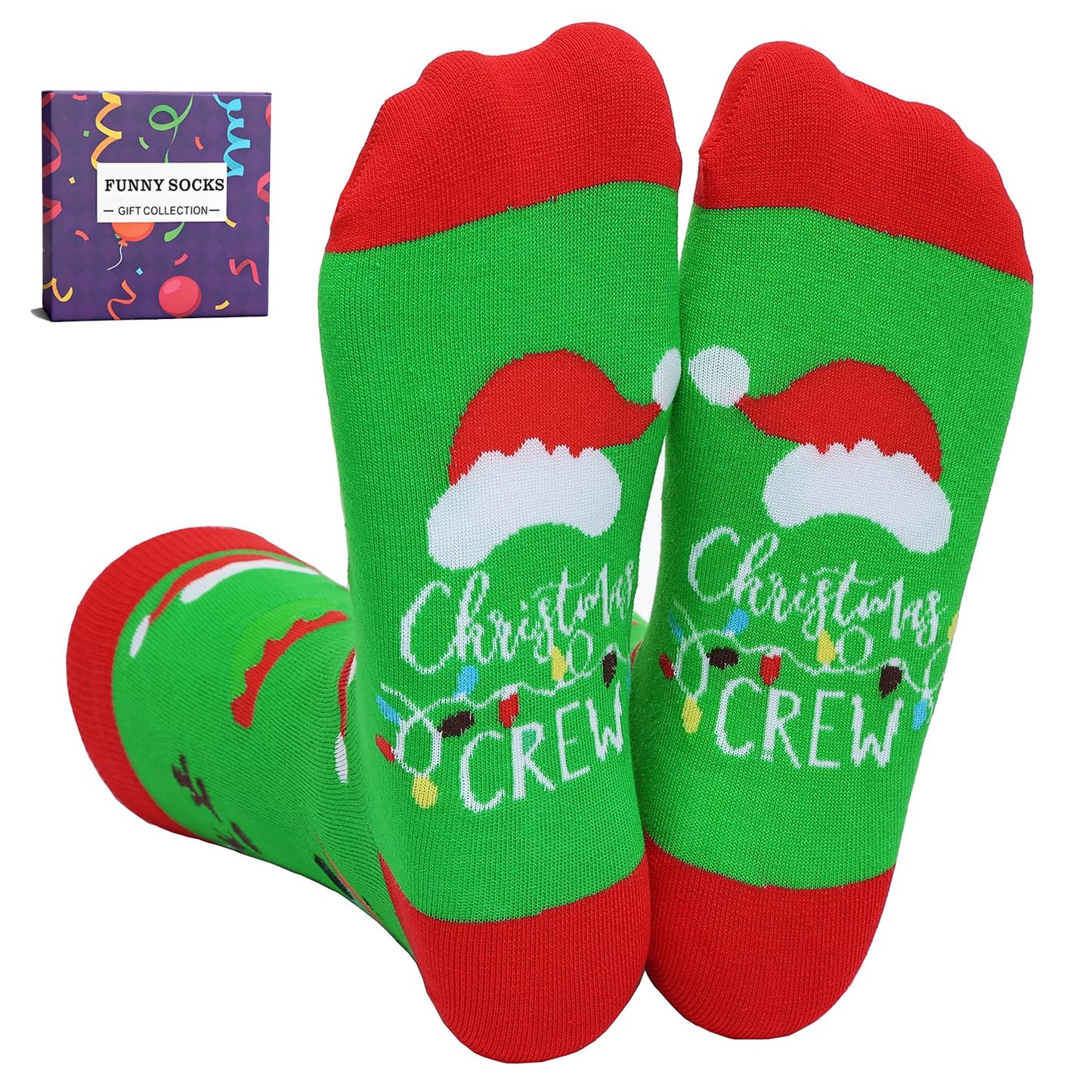 YEXIPO Funny Christmas Socks For Men Women Crew Socks Unisex Novelty Socks
