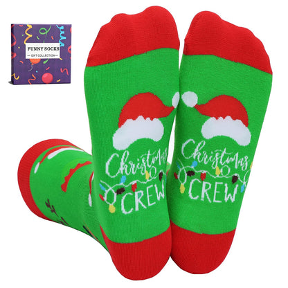 YEXIPO Funny Christmas Socks For Men Women Crew Socks Unisex Novelty Socks