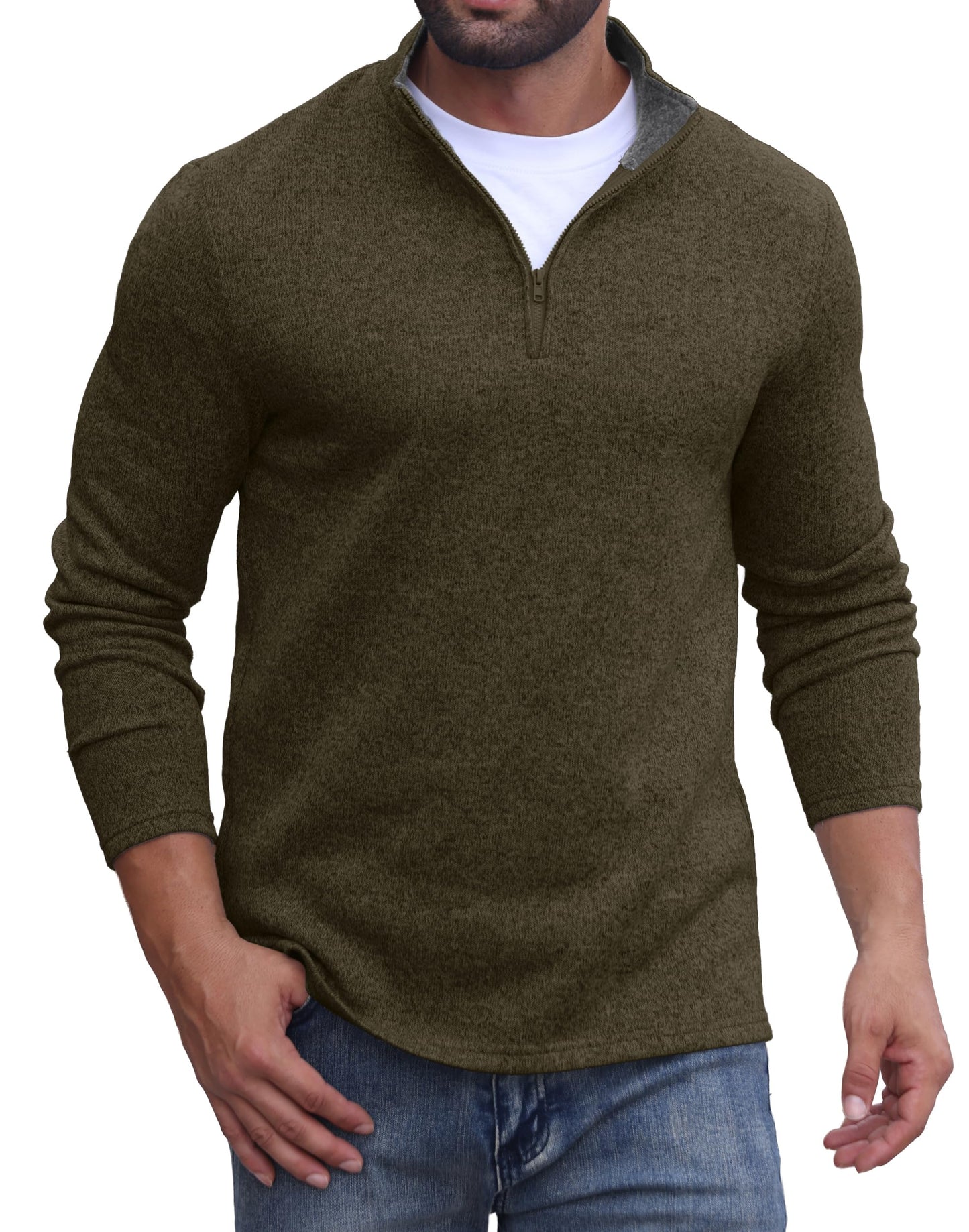 Sailwind Men's Quarter Zip Sweatshirt 1/4 Zip Up Pullover Long Sleeve Golf Shirt for Men Winter Thermal Fleece Sweater