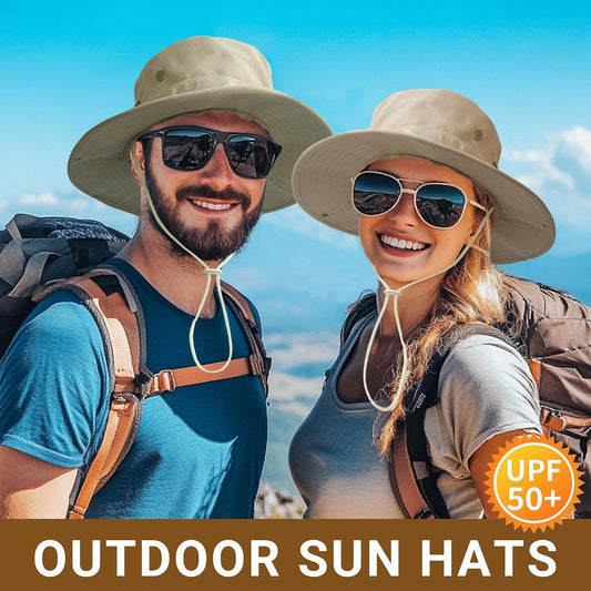 PFFY Sun Boonie Hats for Men UPF 50+ Bucket Hat for Fishing Hiking Safari Hunting