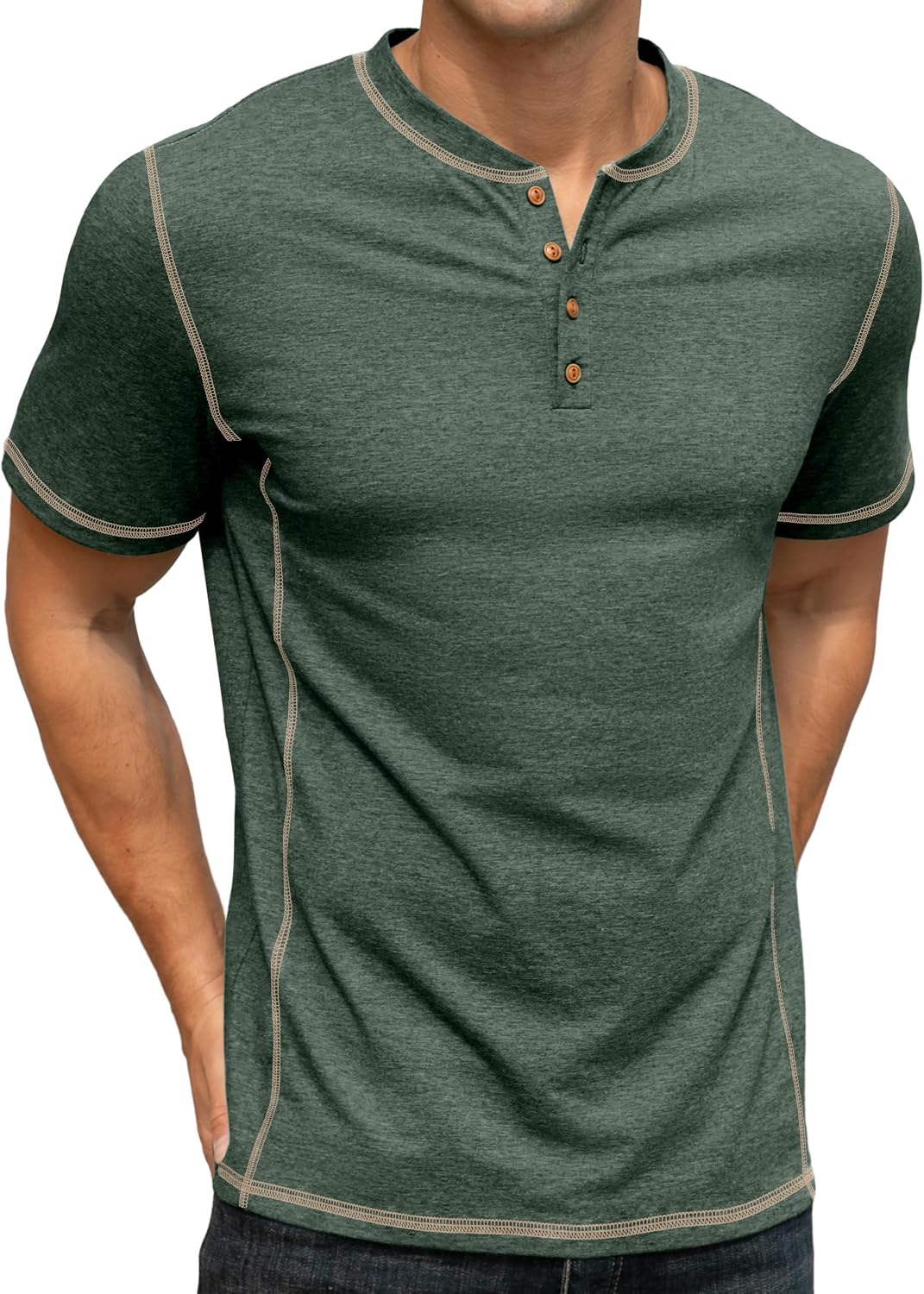 Sailwind Mens Henley Shirts Casual Lightweight Summer T-Shirt Cotton Maverick Short Sleeve