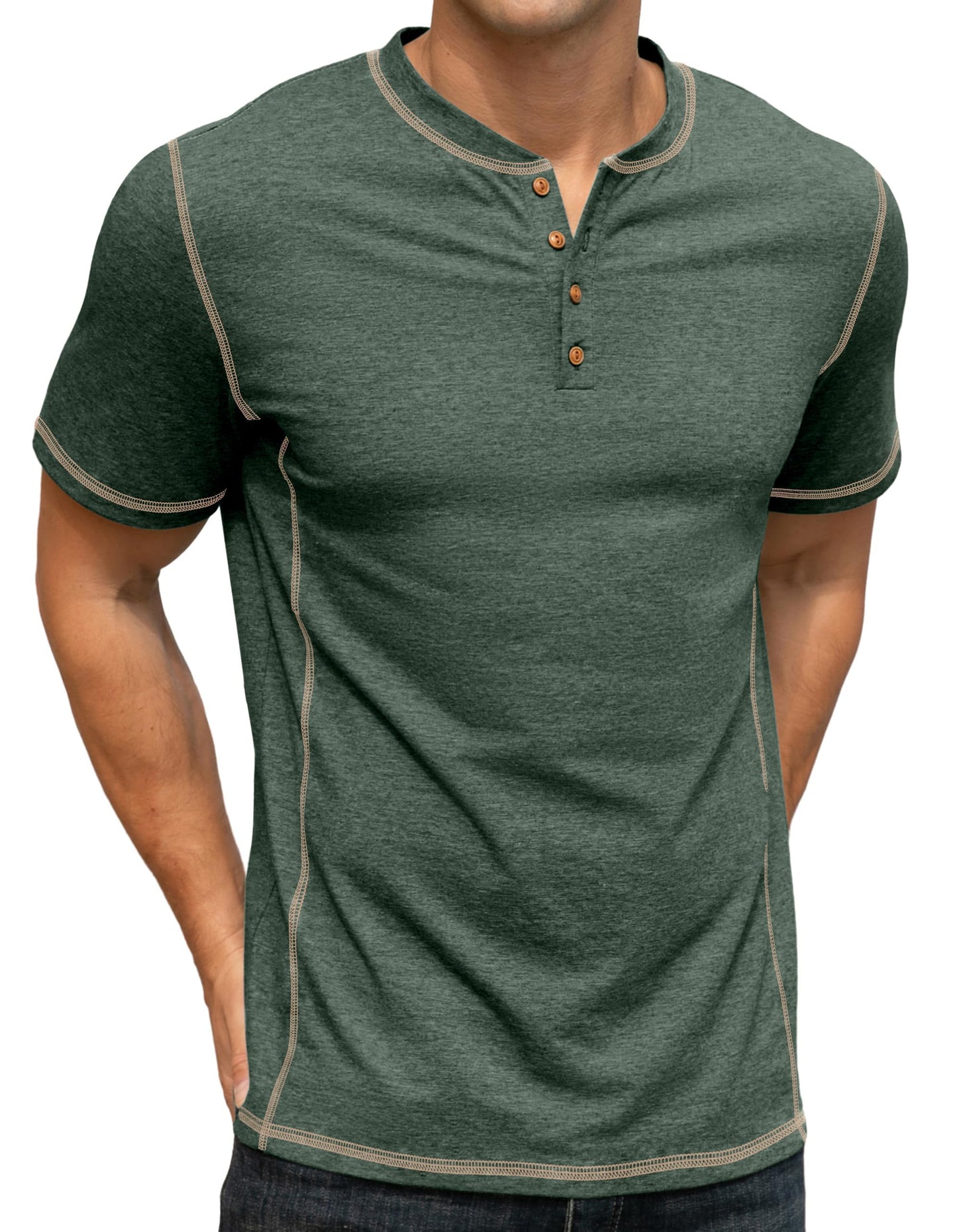 Sailwind Mens Henley Shirts Casual Lightweight Summer T-Shirt Cotton Maverick Short Sleeve