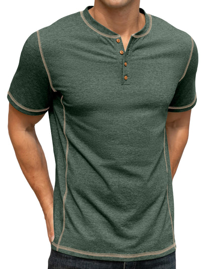 Sailwind Mens Henley Shirts Casual Lightweight Summer T-Shirt Cotton Maverick Short Sleeve