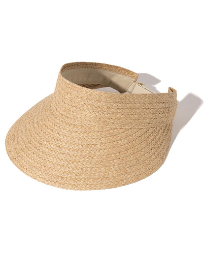 FURTALK Sun Visor Hats for Women Wide Brim Straw Visors Womens Foldable Beach Visors Summer Packable Ponytail Beach Hat