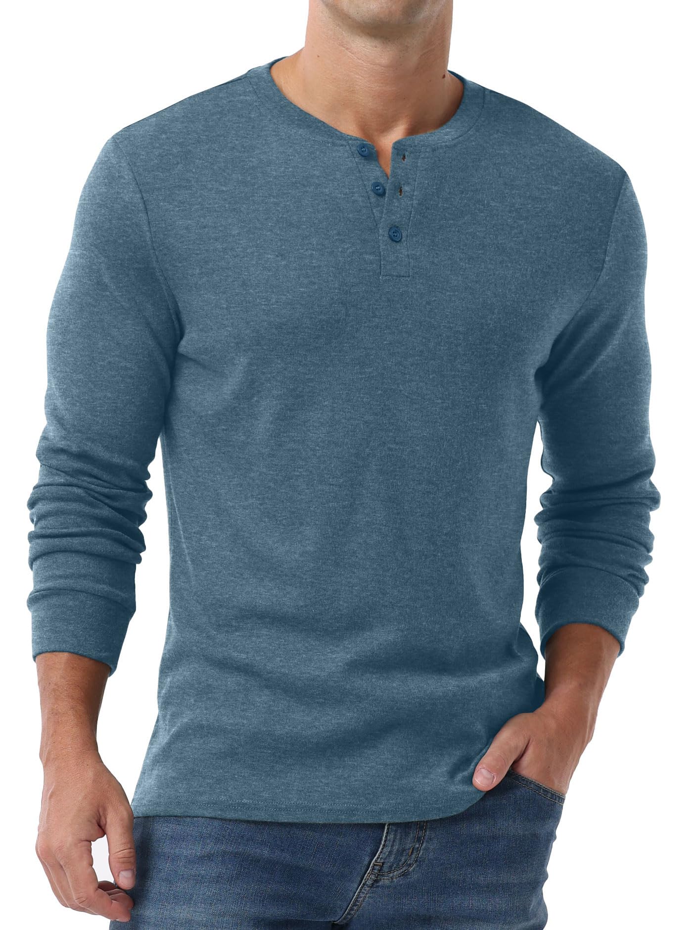 Sailwind Men's Henley Shirts Long Sleeve Casual Classic T-Shirts Button Henley Pullover Tee