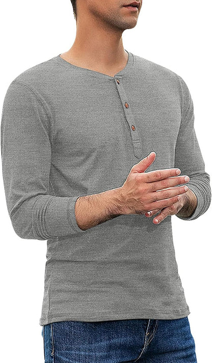 Sailwind Mens Henley Long Sleeve T-Shirt Cotton Casual Shirt