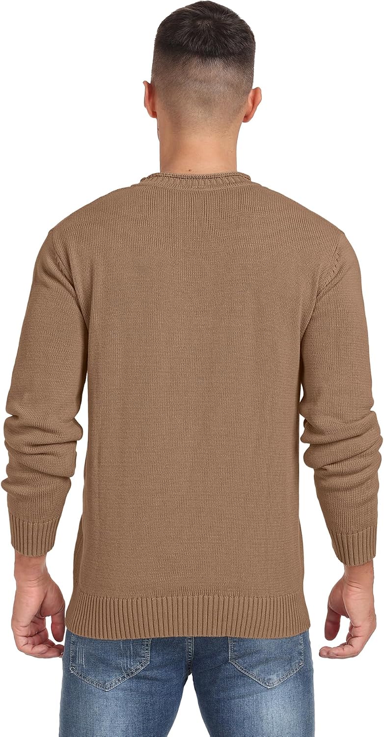 Sailwind Men's Cotton Crewneck Pullover Sweater Lightweight Casual Knitted Sweaters