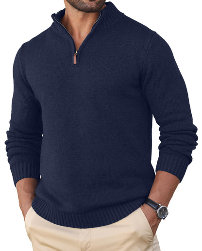 Sailwind Men's Quarter Zip Knit Texture Sweater Casual Long Sleeve Pullover Chunky Sweaters