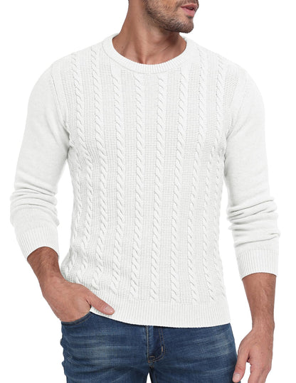 Sailwind Men's Crewneck Pullover Sweater Casual Knitted Twist Sweaters