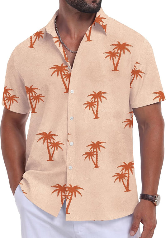 Sailwind Men's Hawaiian Floral Shirts Short Sleeve Button Down Holiday Tropical Beach Shirts