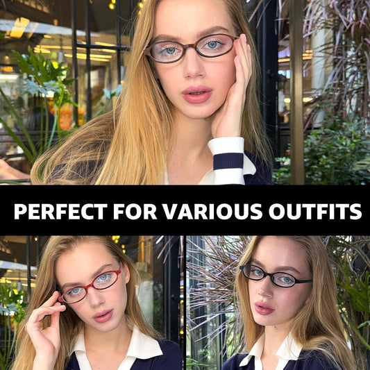 TJUTR Office-Siren Bayonetta Glasses, Blue Light Computer Glasses for Women, Y2K Small Rectangle Frame Eyewear Anti Eyestrain