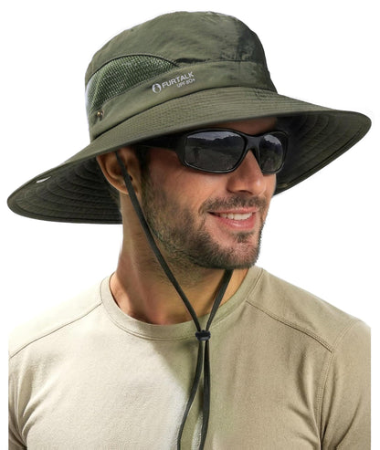 FURTALK Mens Bucket Sun Hat UPF 80+ Wide Brim Hiking Fishing Beach Outdoor Hats