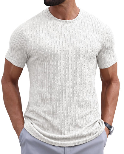 Sailwind Men’s Knit T Shirt Short Sleeve Crewneck Textured Casual Summer Knitted Pullover Tee