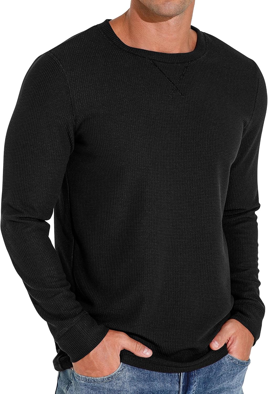 Sailwind Mens Waffle T-Shirt Long Sleeve Lightweight Casual Pullover Tees