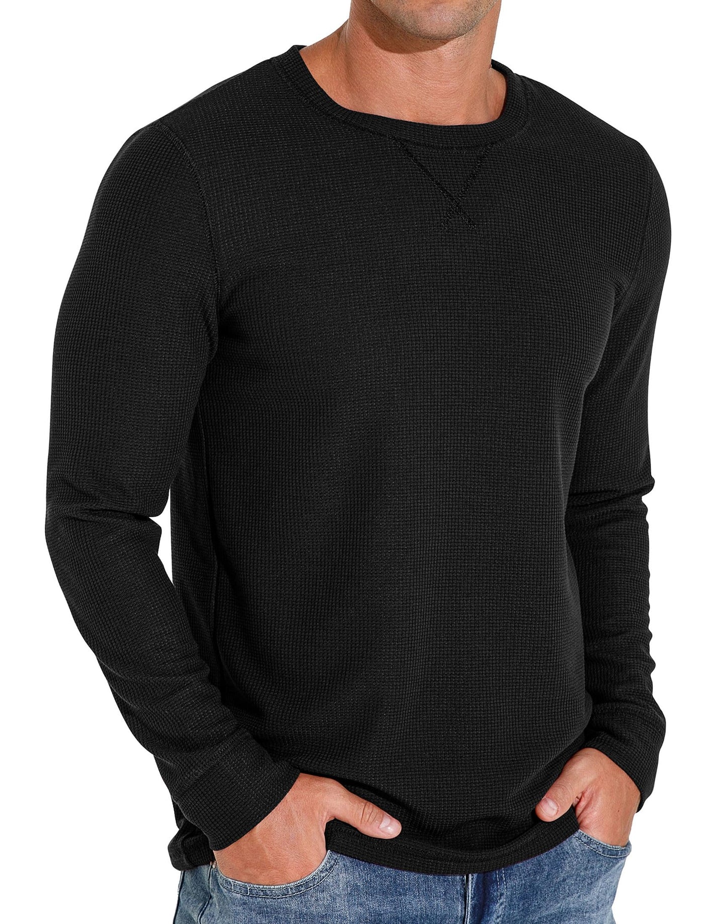 Sailwind Mens Waffle T-Shirt Long Sleeve Lightweight Casual Pullover Tees