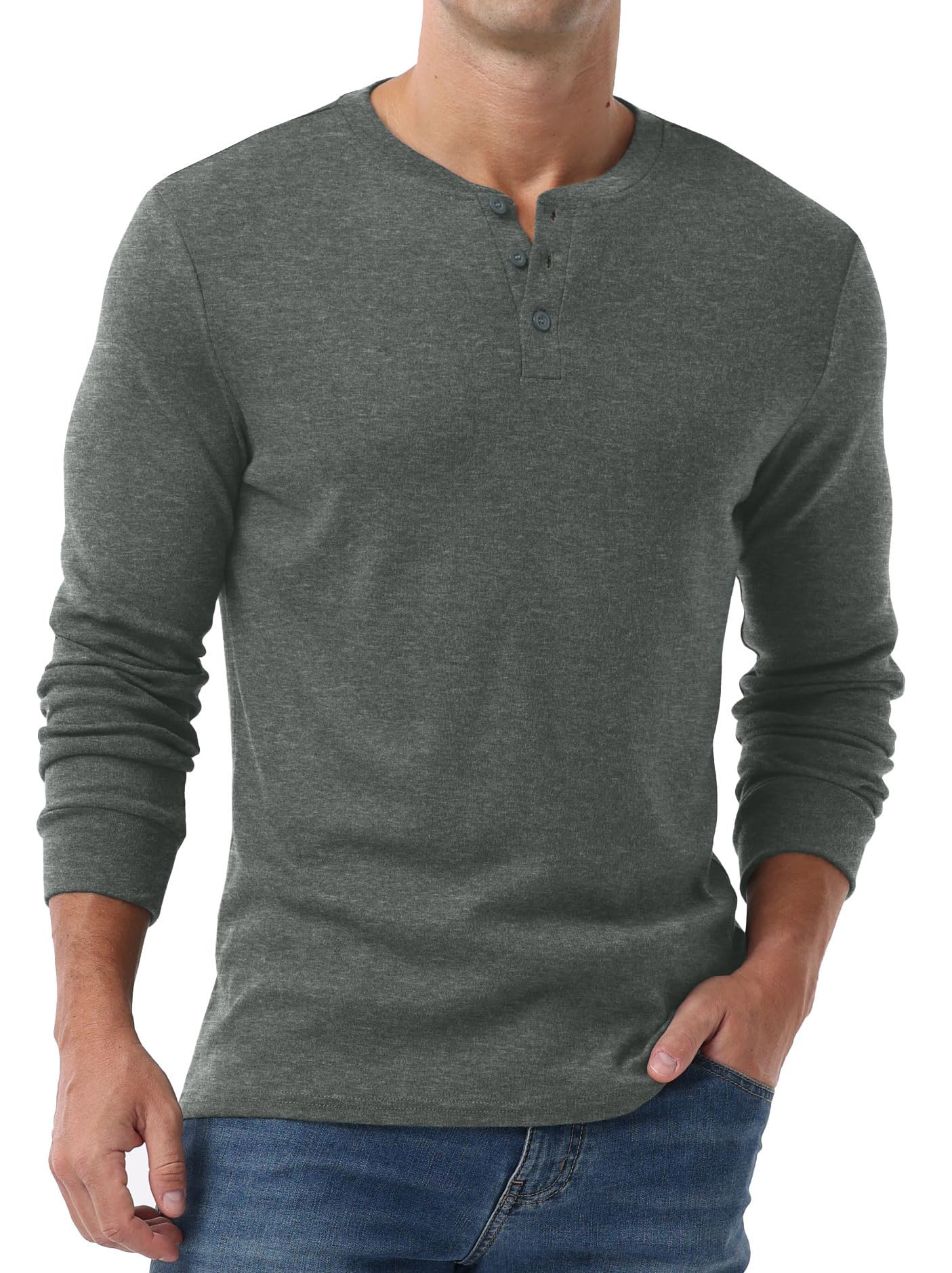Sailwind Men's Henley Shirts Long Sleeve Casual Classic T-Shirts Button Henley Pullover Tee