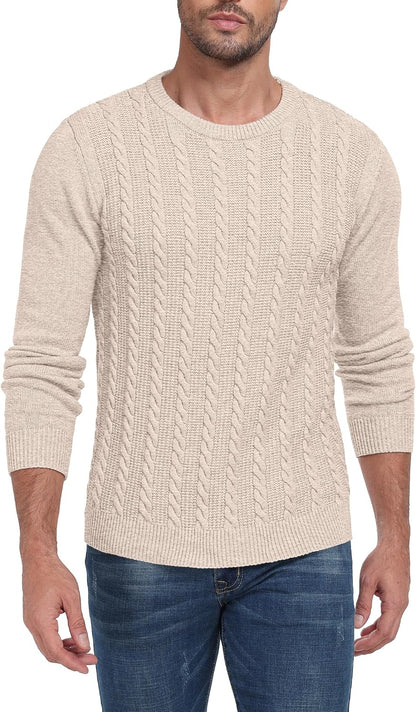 Sailwind Men's Crewneck Pullover Sweater Casual Knitted Twist Sweaters