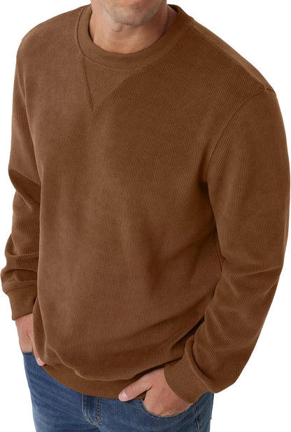 Sailwind Men's Corduroy Sweatshirt Casual Long Sleeve Crewneck Pullover Sweatshirts