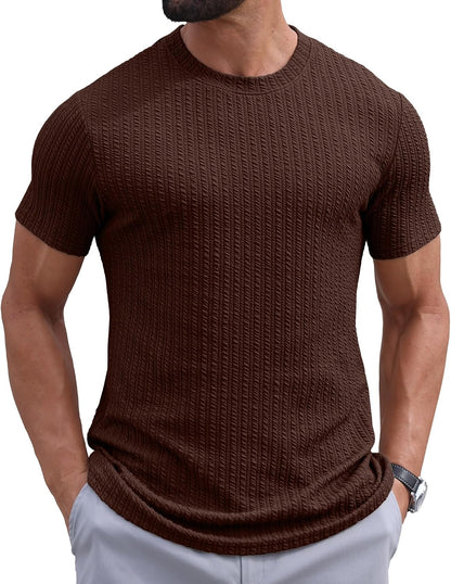 Sailwind Men’s Knit T Shirt Short Sleeve Crewneck Textured Casual Summer Knitted Pullover Tee