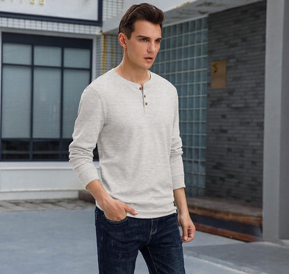 Sailwind Men's Long Sleeve Waffle Henley Casual Henley T-Shirts for Men