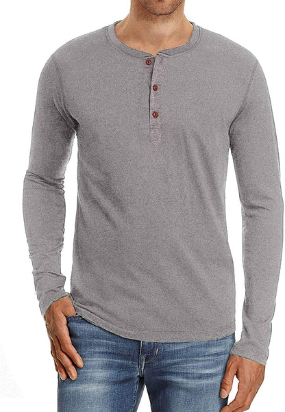 Sailwind Mens Henley Long Sleeve T-Shirt Cotton Casual Shirt