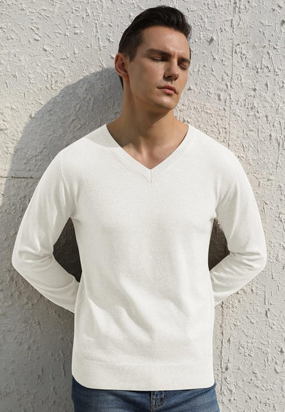 Sailwind Mens V-Neck Wool Knit Casual Pullover Sweater