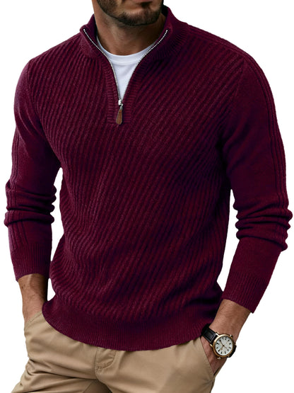 Sailwind Men's Quarter Zip Up Pullover Knit Texture Sweater Casual Long Sleeve Sweaters
