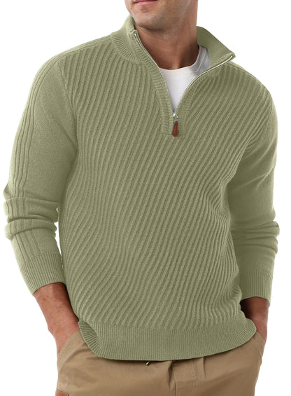 Sailwind Men's Quarter Zip Up Pullover Knit Texture Sweater Casual Long Sleeve Sweaters