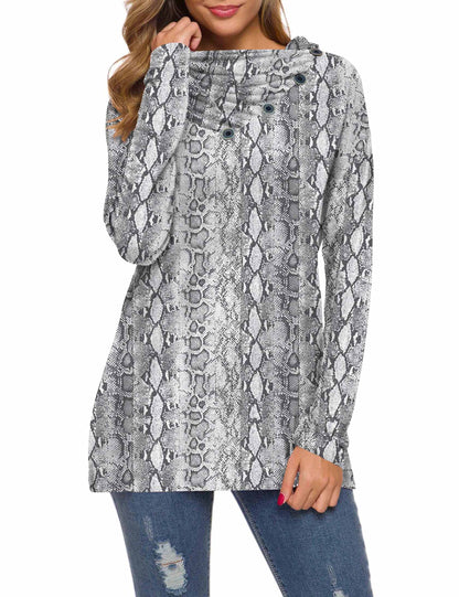 WEACZZY Women's Long Sleeve Shirts Button Cowl Neck Casual Loose Tunic Tops Blouse Dressy Fashion 2026