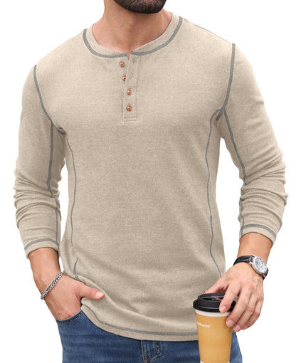 Sailwind Men's Henley Shirts Long Sleeve Button T-Shirt Casual Stylish Pullover Shirt