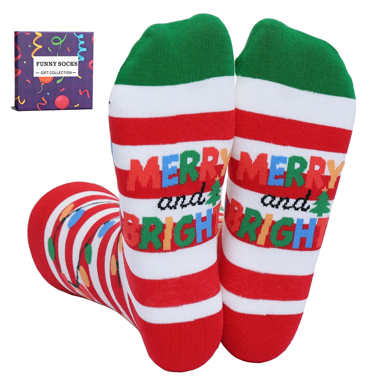 YEXIPO Funny Christmas Socks For Men Women Crew Socks Unisex Novelty Socks