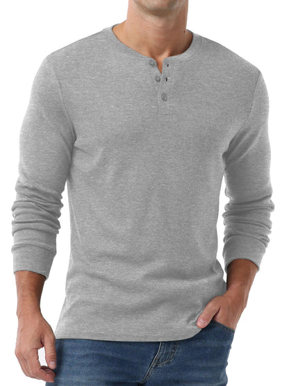 Sailwind Men's Henley Shirts Long Sleeve Casual Classic T-Shirts Button Henley Pullover Tee
