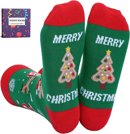 YEXIPO Funny Christmas Socks For Men Women Crew Socks Unisex Novelty Socks