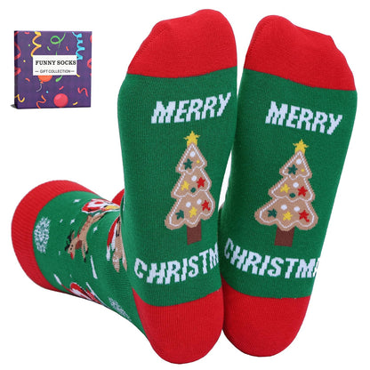 YEXIPO Funny Christmas Socks For Men Women Crew Socks Unisex Novelty Socks