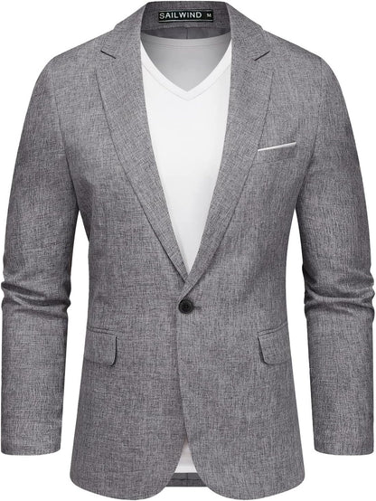 Sailwind Men's Casual Blazer Jackets Lightweight One Button Sports Coats Suit