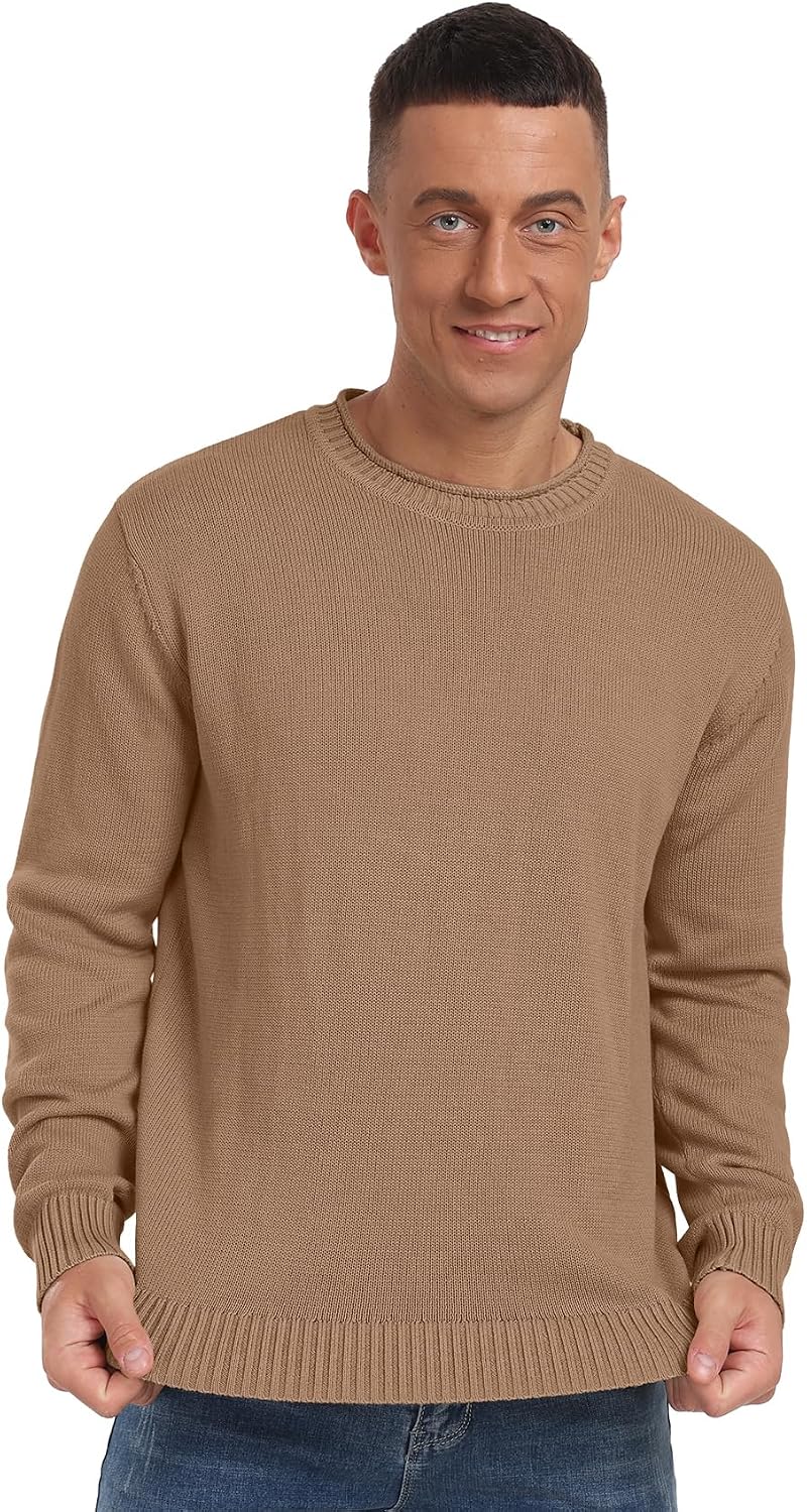 Sailwind Men's Cotton Crewneck Pullover Sweater Lightweight Casual Knitted Sweaters