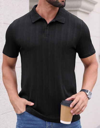 Sailwind Mens Short Sleeve Knit Polo Shirts Lightweight Casual Collared Polo Shirts for Men Stretchy Golf Polo T Shirts